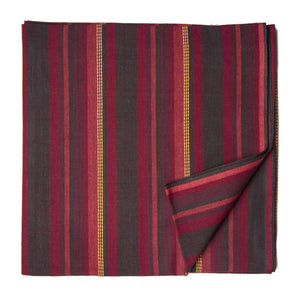 Red and Brown South Cotton Jacquard Fabric with stripes