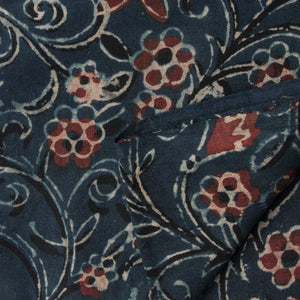 Precut 0.50 meters -Ajrakh Hand Printed Natural Dyed Cotton Fabric