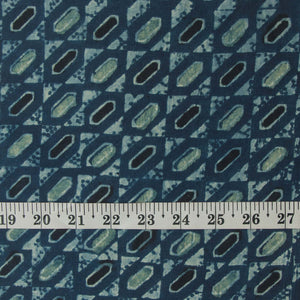 Precut 0.25 meters -Ajrakh Hand Printed Natural Dyed Cotton Fabric