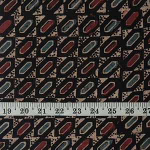Precut 1 meter -Ajrakh Hand Printed Natural Dyed Cotton Fabric