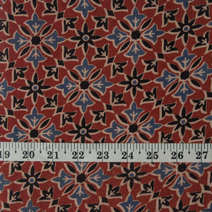 Precut 1 meter -Ajrakh Hand Printed Natural Dyed Cotton Fabric