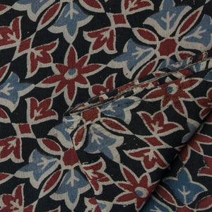 Precut 0.25 meters -Ajrakh Hand Printed Natural Dyed Cotton Fabric