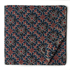 Ajrakh Hand Block Natural Dyed Cotton Fabric