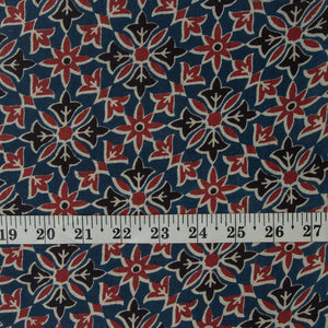 Precut 0.75 meters -Ajrakh Hand Printed Natural Dyed Cotton Fabric
