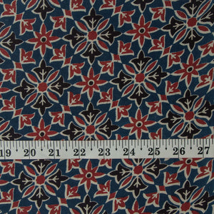 Precut 1 meter -Ajrakh Hand Printed Natural Dyed Cotton Fabric