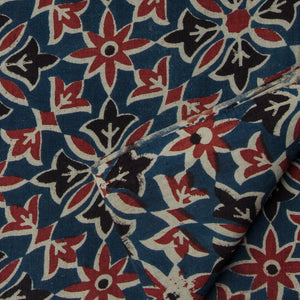 Precut 0.50 meters -Ajrakh Hand Printed Natural Dyed Cotton Fabric