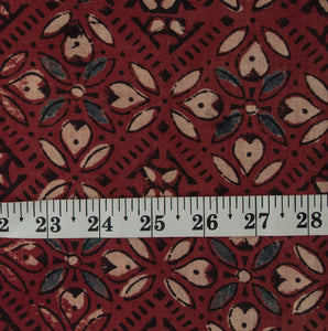 Precut 0.50 meters -Ajrakh Hand Printed Natural Dyed Cotton Fabric