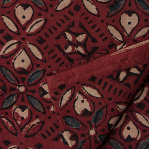 Precut 0.50 meters -Ajrakh Hand Printed Natural Dyed Cotton Fabric
