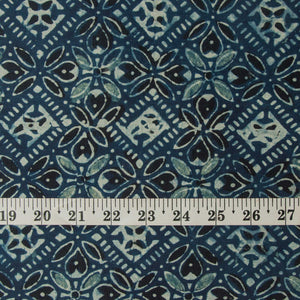 Precut 0.50 meters -Ajrakh Hand Printed Natural Dyed Cotton Fabric