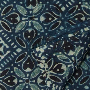 Precut 0.50 meters -Ajrakh Hand Printed Natural Dyed Cotton Fabric