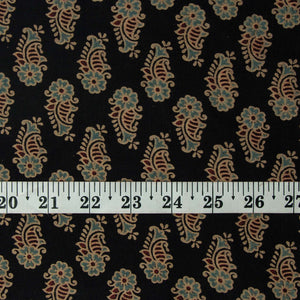 Precut 1 meter -Ajrakh Hand Block Natural Dyed Cotton Fabric