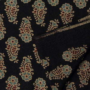 Precut 1 meter -Ajrakh Hand Block Natural Dyed Cotton Fabric