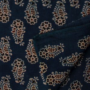 Ajrakh Hand Block Natural Dyed Cotton Fabric