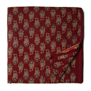 Ajrakh Hand Block Natural Dyed Cotton Fabric