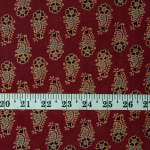 Ajrakh Hand Block Natural Dyed Cotton Fabric