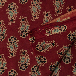 Ajrakh Hand Block Natural Dyed Cotton Fabric