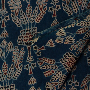 Ajrakh Hand Block Natural Dyed Cotton Fabric