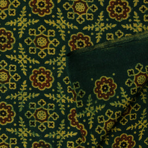 Precut 1 meter -Ajrakh Hand Block Natural Dyed Cotton Fabric