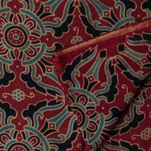 Precut 0.50 meters -Ajrakh Hand Block Natural Dyed Cotton Fabric