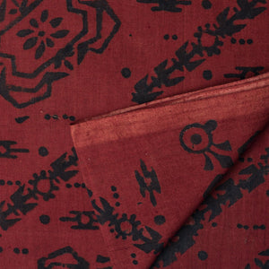 Precut 1 meter -Ajrakh Hand Block Natural Dyed Cotton Fabric
