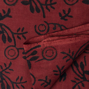 Precut 1 meter -Ajrakh Hand Block Natural Dyed Cotton Fabric