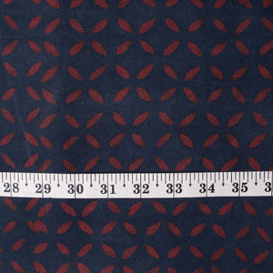 Precut 0.50 meters -Ajrakh Hand Block Natural Dyed Cotton Fabric