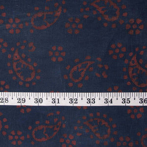 Precut 0.75 meters -Ajrakh Hand Block Natural Dyed Cotton Fabric