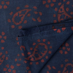 Precut 0.75 meters -Ajrakh Hand Block Natural Dyed Cotton Fabric