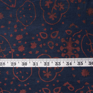 Ajrakh Hand Block Natural Dyed Cotton Fabric