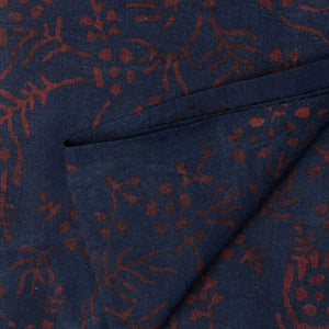 Precut 0.75 meters -Ajrakh Hand Block Natural Dyed Cotton Fabric