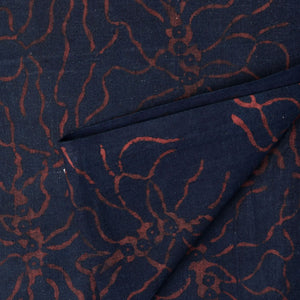 Precut 1 meter -Ajrakh Hand Block Natural Dyed Cotton Fabric