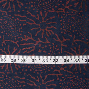 Precut 1 meter -Ajrakh Hand Block Natural Dyed Cotton Fabric