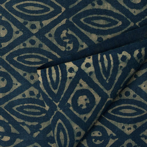 Precut 0.75 meters -Ajrakh Hand Block Natural Dyed Cotton Fabric