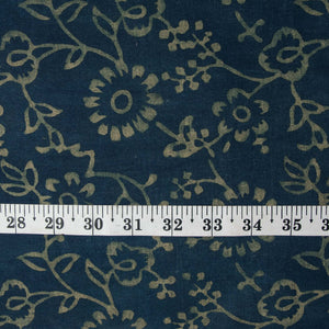 Precut 1 meter -Ajrakh Hand Block Natural Dyed Cotton Fabric
