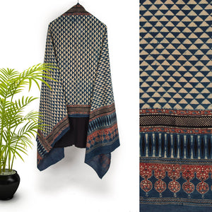 Ajrakh Hand Block Printed Cotton Dupatta
