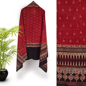Ajrakh Hand Block Printed Cotton Dupatta