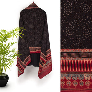 Ajrakh Hand Block Printed Cotton Dupatta