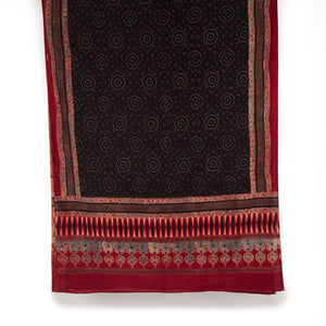 Ajrakh Hand Block Printed Cotton Dupatta