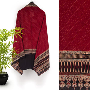 Ajrakh Hand Block Printed Cotton Dupatta