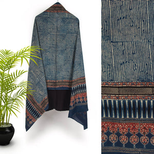 Ajrakh Hand Block Printed Cotton Dupatta