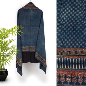 Ajrakh Hand Block Printed Cotton Dupatta