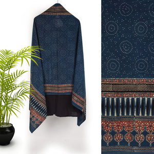 Ajrakh Hand Block Printed Cotton Dupatta