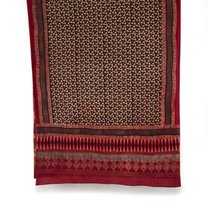 Ajrakh Hand Block Printed Cotton Dupatta