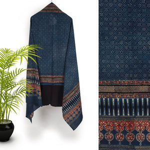 Ajrakh Hand Block Printed Cotton Dupatta