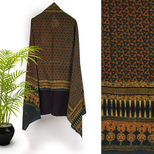 Ajrakh Hand Block Printed Cotton Dupatta