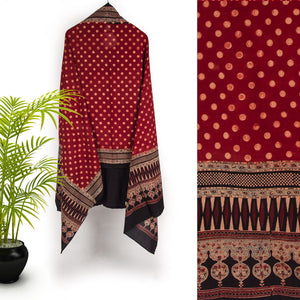 Ajrakh Hand Block Printed Cotton Dupatta