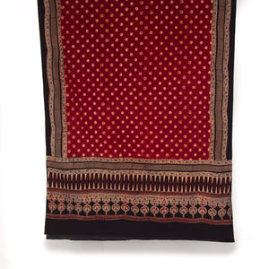 Ajrakh Hand Block Printed Cotton Dupatta