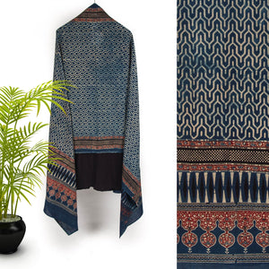 Ajrakh Hand Block Printed Cotton Dupatta