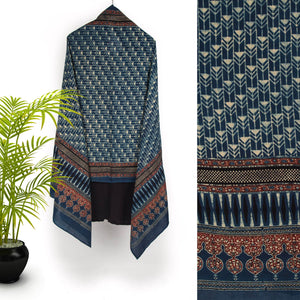 Ajrakh Hand Block Printed Cotton Dupatta