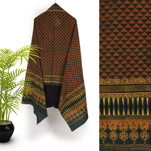 Ajrakh Hand Block Printed Cotton Dupatta